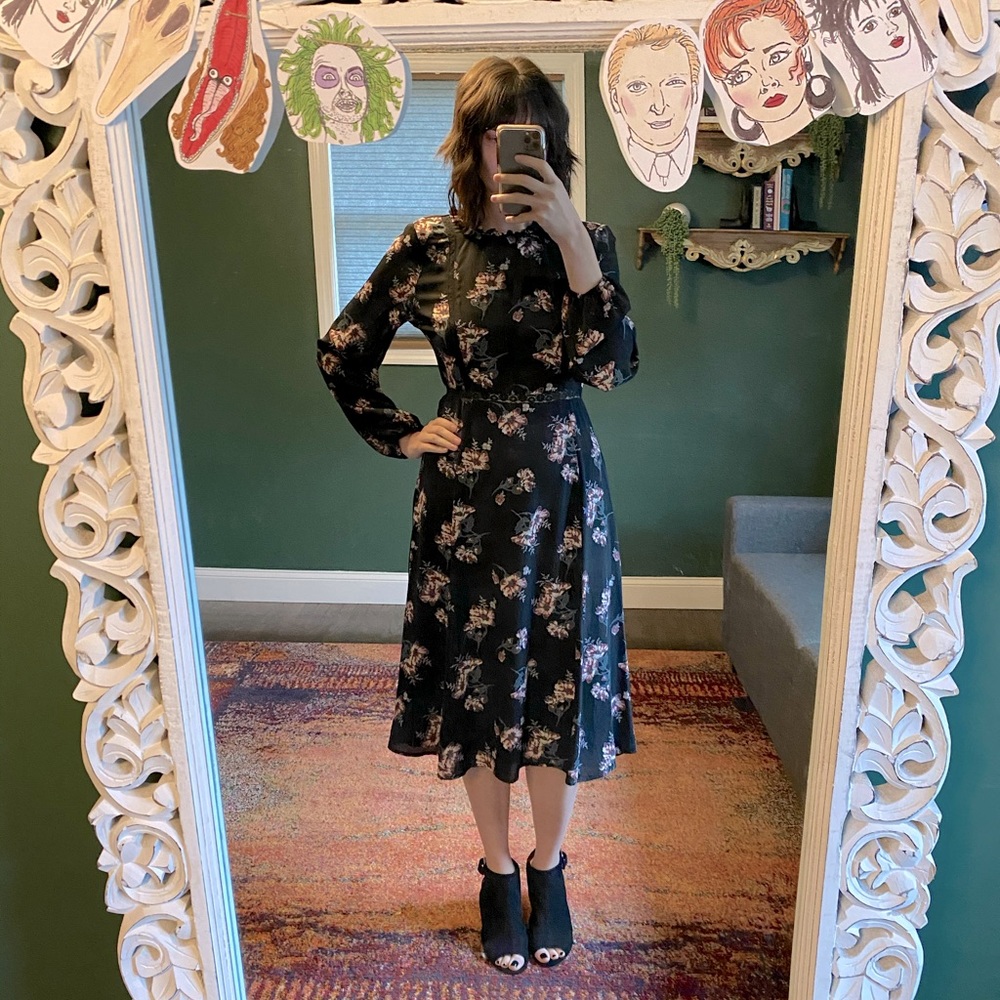 June & Hudson - Ruffled Floral Midi Dress